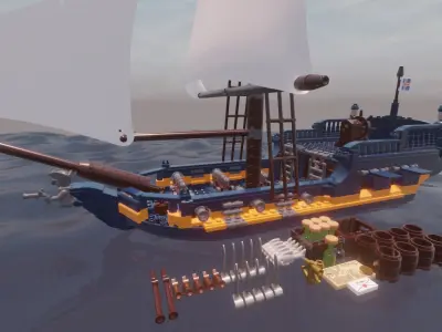 LEGO BRITISH SLOOP - THE HUNTSMAN - Rogue Film Productions 3D model