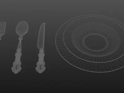 Restaurant dishes Free 3D model
