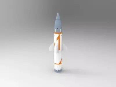 Missile orange and rocket 3D model