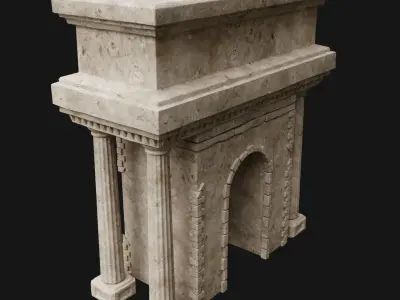 ANCIENT RUIN GREEK ROMAN TEMPLE MONUMENT STATUE COLUMN PACK Low-poly 3D model