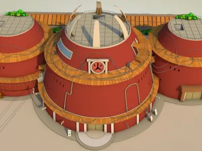 Hokage Building - Naruto by DSZarts Low-poly 3D model