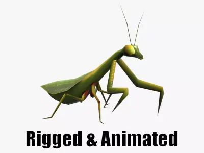 Animated Mantis Low-poly 3D model