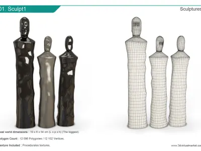 Sculpture Collection modern sculptures and figurines 3D model