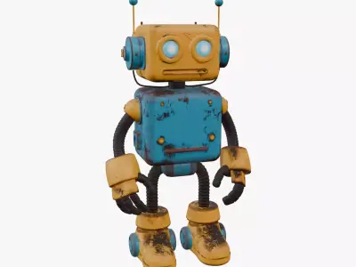 Cartoon Style Robot Low-poly 3D model