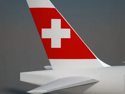 Swiss Air 777 300 ER 3D model