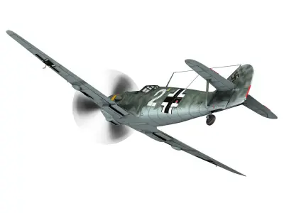 Messerschmitt - BF-109 E - White 2 3D model