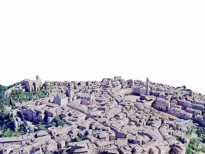 The historic centre of Siena Low-poly 3D model