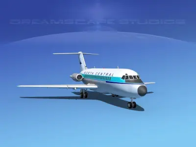 Douglas DC-9-15 North Central 3D model