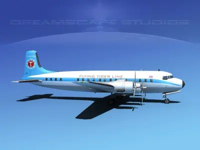 Douglas DC-7B Flying Tiger Line 3D model