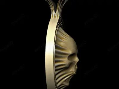 Skull Pendant 3D print model 4