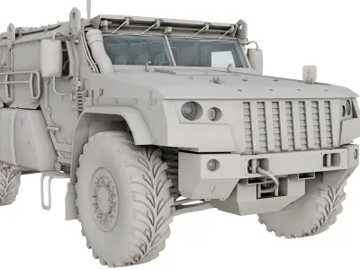 Typhoon VDV K-4836 Russian Armored Transport Rigged Game  Low-poly 3D model