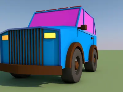 classic jeep Low-poly 3D model
