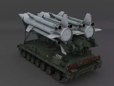 2K11M3 Krug  Low-poly 3D model