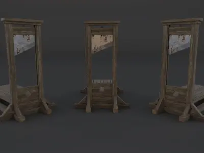 Medieval Guillotine PBR 2 Low-poly 3D model