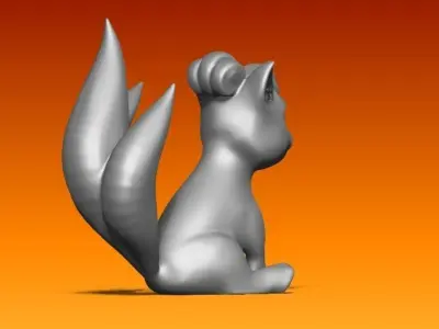 cartoon fox statue Free 3D print model