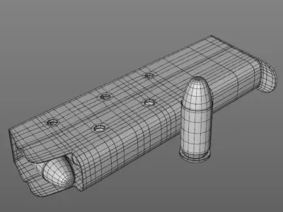 M1911 pistol 3D low poly model Free low-poly 3D model