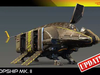 Dropship Mk II PBR Low-poly 3D model