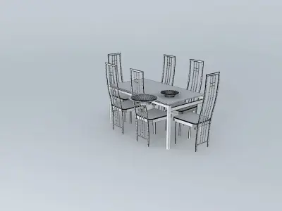 Table and chairs Free 3D model buy