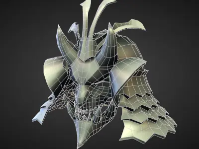 HELMET8 high and low poly Low-poly 3D model