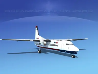 Fokker 50 Texair 3D model