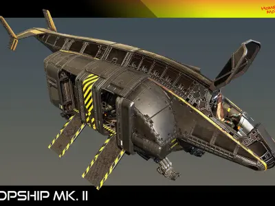Dropship Mk II PBR Low-poly 3D model