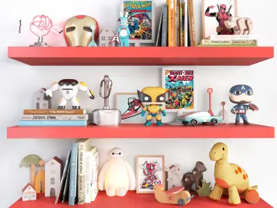 Boys room set of toys  3D model