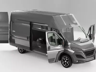Van Vehicle Pack Game Ready With and Without Interior Low-poly 3D model