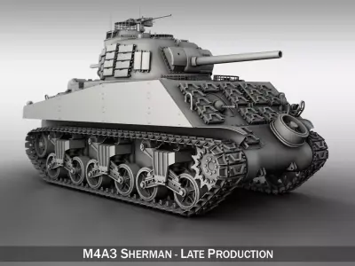 M4A3 Sherman - Pacific theater 3D model