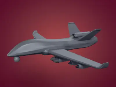 Generic Military Combat Drone - UCAV  - UAV Low-poly 3D model