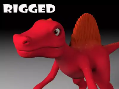 Cartoon spinosaurus Low-poly 3D model