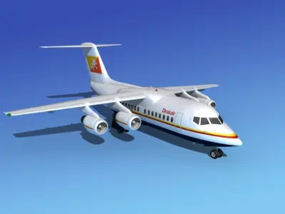 BAe 146-100 Royal Bhutan Drukair 3D model