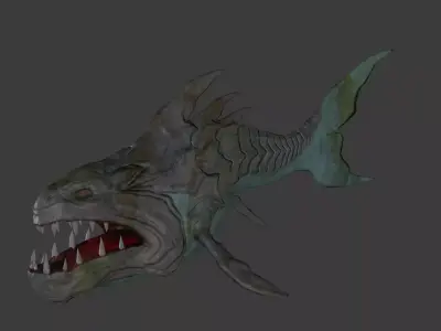 Fish monster  PBR Low-poly 3D model
