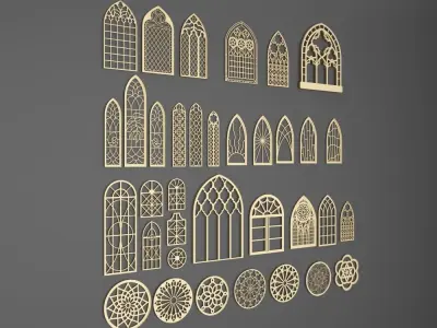 Gothic Windows Collections 2 3D model