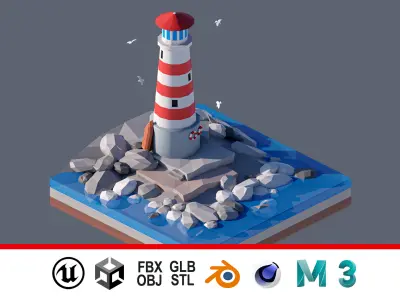 land 49A Low-poly 3D model