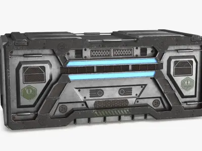 Sci-fi Container set of 3 v6 Low-poly 3D model