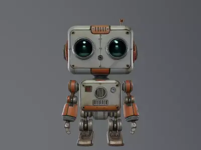 cute robot 3D model 10