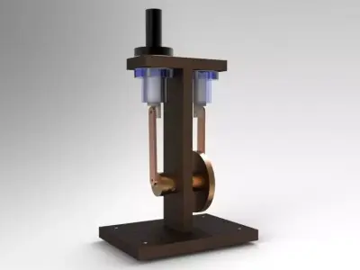 Stirling steam engine Free 3D model