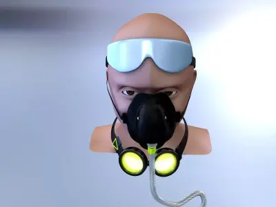 Oxygen Mask Glasses 3D model