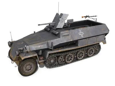 SDKFZ 251 10 - Ausf C - Hanomag Half-track - 23PD 3D model