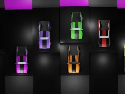 Lowpoly Vehicles - Part 2 - Sport Cars Low-poly 3D model