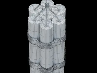 Dynamite bomb Low-poly 3D model