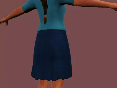 Female Student Rigged and skinned with Blend shapes 3D model