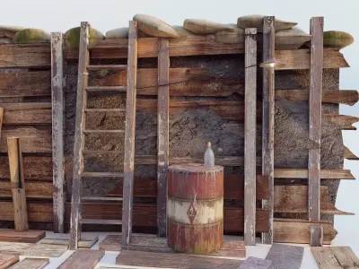 Military Trench Low-poly 3D model