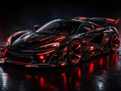Futuristic Hypercar Concept Highpoly 3D Model 3D model