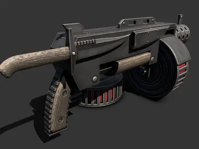 shotgun machine gun Free low-poly 3D model