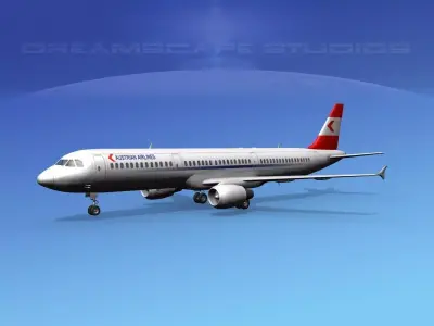 Airbus A321 Austrian 3D model