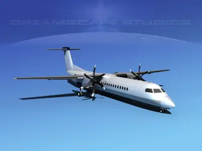 Dehaviland DHC-8 400 Unmarked 2 3D model