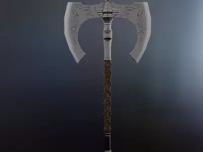 Double Medieval Axe - Medieval weapons 3D model
