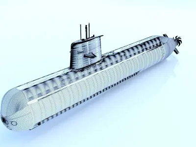 HMS Gotland submarine 8K 3D model