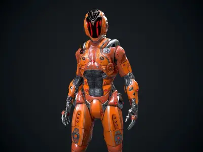 Cyborg Low-poly 3D model